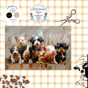 Decoupage Animal Photo For Vet's Office Tissue Paper
