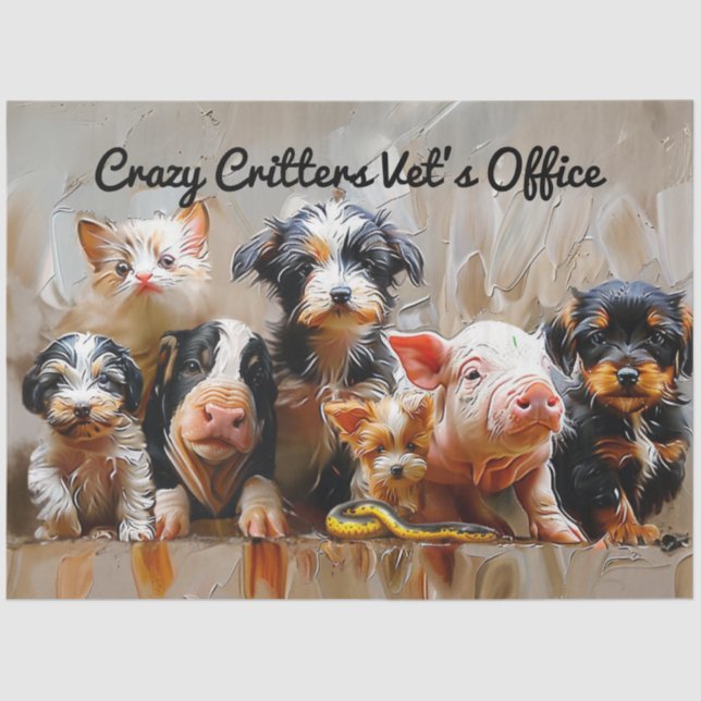 Decoupage Animal Photo For Vet's Office  Tissue Paper (Front)