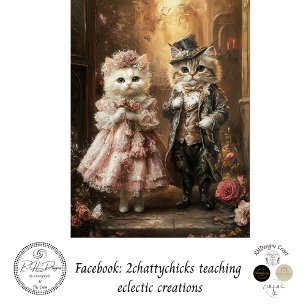 Decoupage Anthropomorphic Cats Vintage Clothing  Tissue Paper