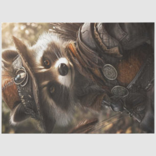 Decoupage Anthropomorphic Raccoon Robyn Hood Tissue Paper