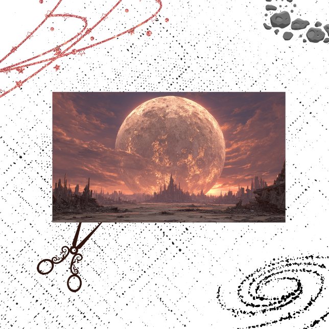 Decoupage Apocalyptic Landscape Moon Castle  Tissue Paper (Creator Uploaded)