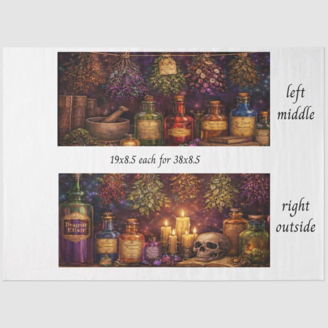 Decoupage Apothecary Sign  Tissue Paper (Front)