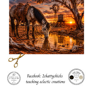 Decoupage Australian Outback Horse Watering Hole Tissue Paper