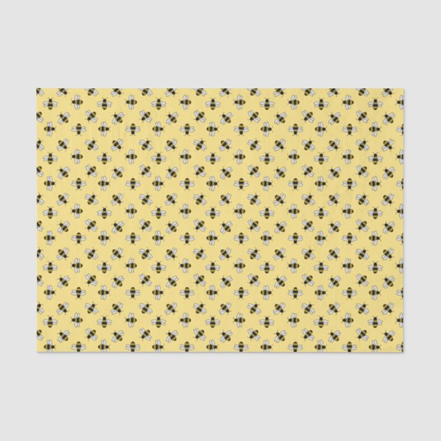 Decoupage Bees Birthday Party Shower Yellow Tissue Paper (Front)