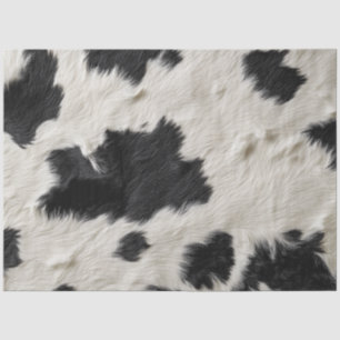 Decoupage Black White Cowhide Tissue Paper