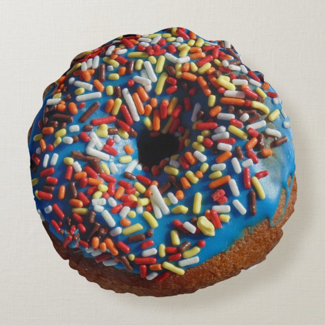 Découpage bleu avec arrosage coussin de beignet (Dos)