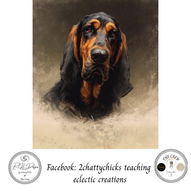 Decoupage Bloodhound Nobel Expression Black Tan Tissue Paper (Creator Uploaded)
