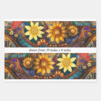 Decoupage Boho Floral Drawer Fronts 29x8"
