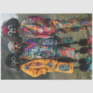 Decoupage Boho Hippie Standard Poodles Tissue Paper