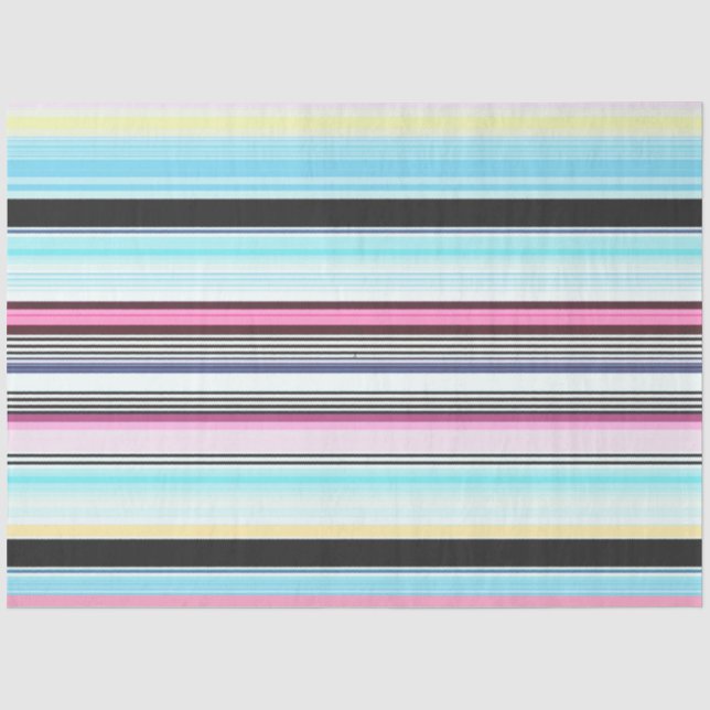 Decoupage Bold Strip Background Blue Pink Black  Tissue Paper (Front)