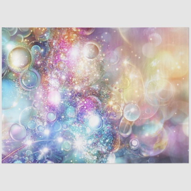 Decoupage Bubbles Faux Finish Background Orbs Tissue Paper (Front)