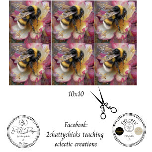 Decoupage Bumblebee Floral Pink 10x10  Tissue Paper