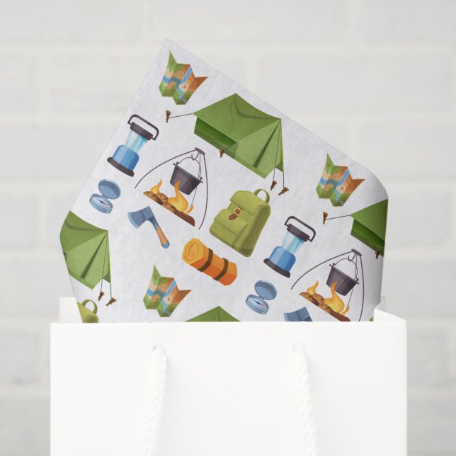 Decoupage Camping Camp Tent Birthday Party Tissue Paper (Gift Bag)