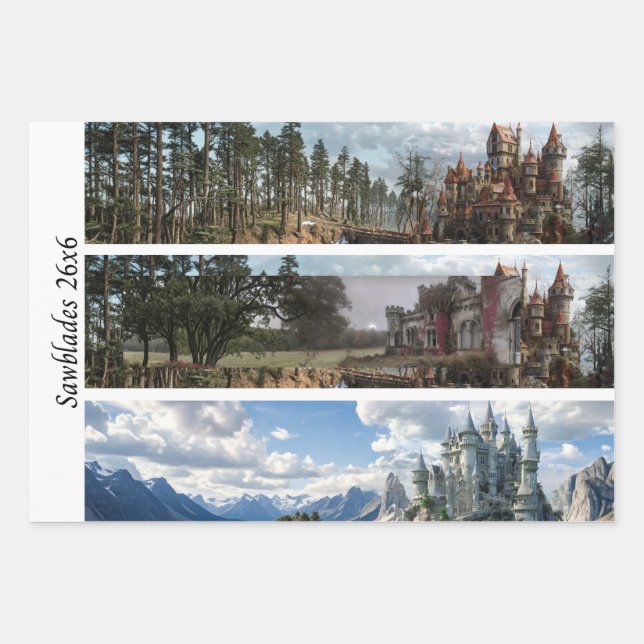 Decoupage Castle Ireland for Signs & Handsaws  Wrapping Paper Sheet (Front)