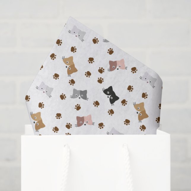 Decoupage Cats Birthday Party Pet Animal Tissue Paper (Gift Bag)