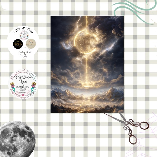 Decoupage Celestial Bitcoin Crypto World  Tissue Paper (Creator Uploaded)