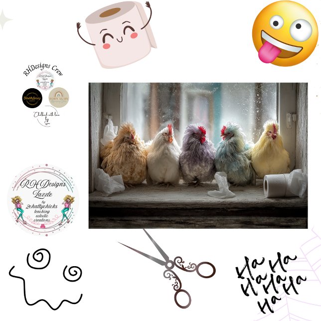 Decoupage Chicken Window Seat Tissue Humor  Tissue Paper (Creator Uploaded)