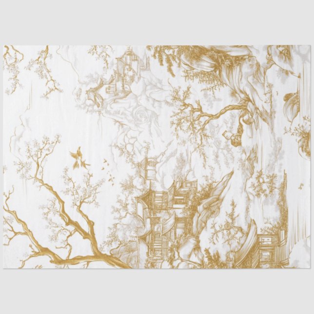 Decoupage Chinese Landscape Scene Tissue Paper (Front)
