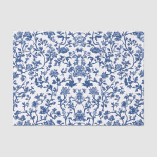 Decoupage Chinoiserie Blue Floral Tissue Paper