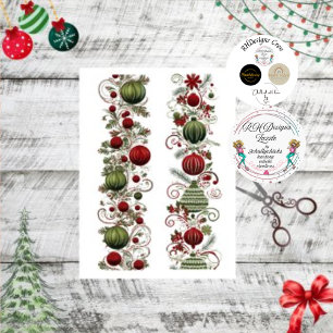 Decoupage Christmas Cascade of Ornaments  Tissue Paper