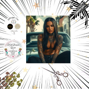 Decoupage Classic Car & Tattooed Chic Poster Tissue Paper