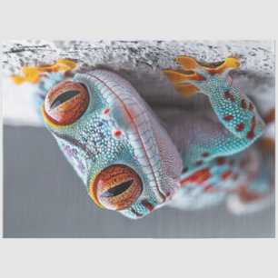 Decoupage Colourful Gecko Lizard Saying Hello Tissue Paper