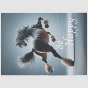 Decoupage Comical Whimsical Horse Be Happy Tissue Paper