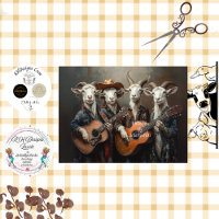 Decoupage Country Music Farming Goats