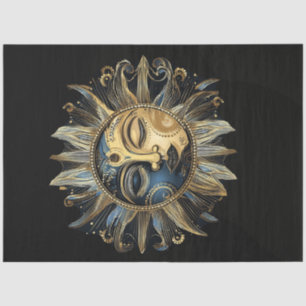 Decoupage Crescent Intricate Celestial Sun  Tissue Paper