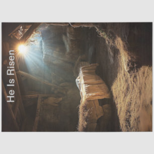 Decoupage Customizable Jesus He Is Risen Tissue Paper