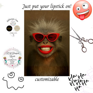 Decoupage Customizable Monkey Wild Hair & Lipstick Tissue Paper