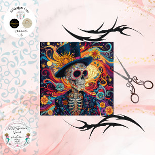 Decoupage Day of Dead Skeleton Vibrant Coloured  Tissue Paper