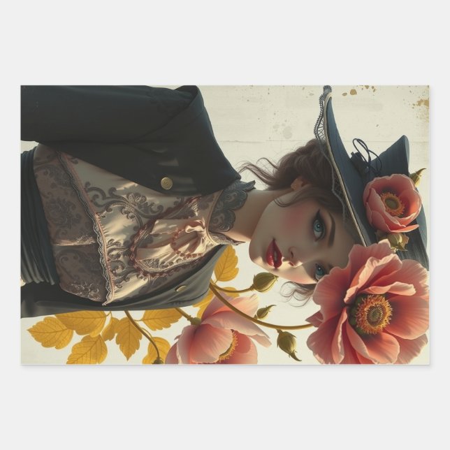 Découpage de feuille plat Le Femme Wrapper Paper (Devant)