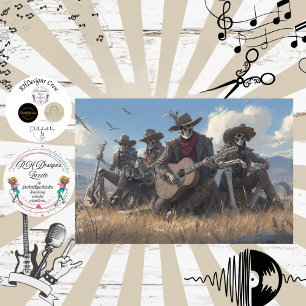 Decoupage Desert Skeleton Fur Feathers Funk Band Tissue Paper