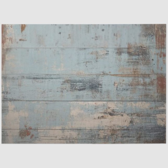 Decoupage Distressed Light Blue Chipped Background Tissue Paper (Front)