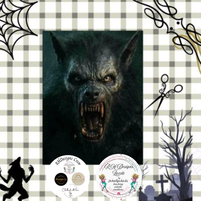 Decoupage Dracula Werewolf with Fangs Lunar Howl  Tissue Paper (Creator Uploaded)