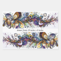 Decoupage Drawer Front 29x8 Teardrop Motif Vibrant