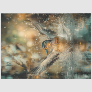 Decoupage Duck Landing In Lake  Tissue Paper