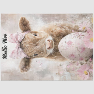 Decoupage Easter Highland Calf Mollie Moo Custom Tissue Paper