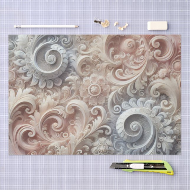 Decoupage Elegant Gradient Pastel Lace Pattern Tissue Paper (Craft)