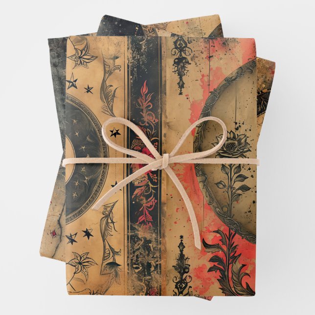 Découpage en vieux papier gothique céleste (En situation)