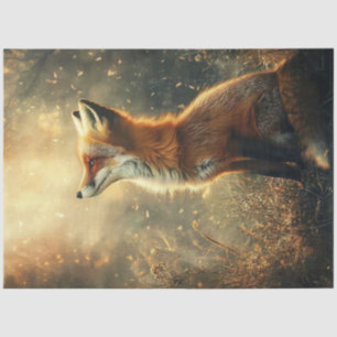 Decoupage Enchanted Forest Red Fox Serene  Tissue Paper