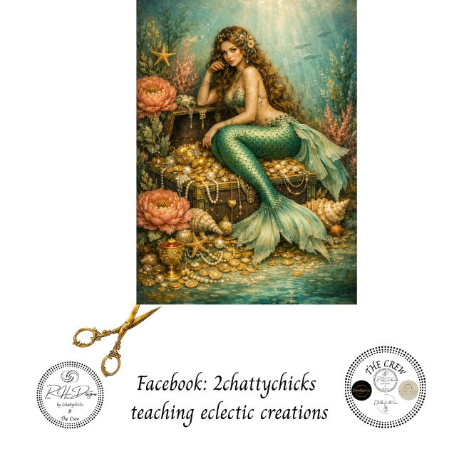 Decoupage Enchanted Mermaid Treasure Fantasy Tissue Paper (Creator Uploaded)