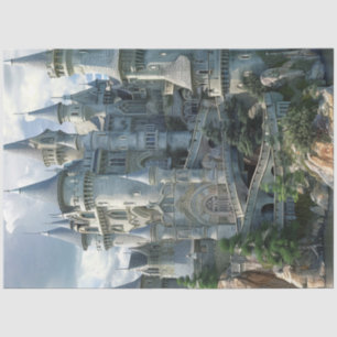 Decoupage Enchanting Castle Themed Rock Island Tissue Paper