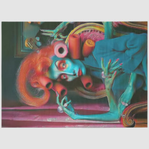 Decoupage Exaggerated Featured Person Whimsical Tissue Paper