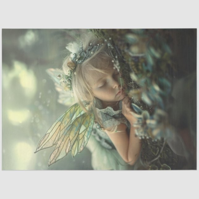 Decoupage Fairy Child Fantasy With Wings Tissue Paper (Front)