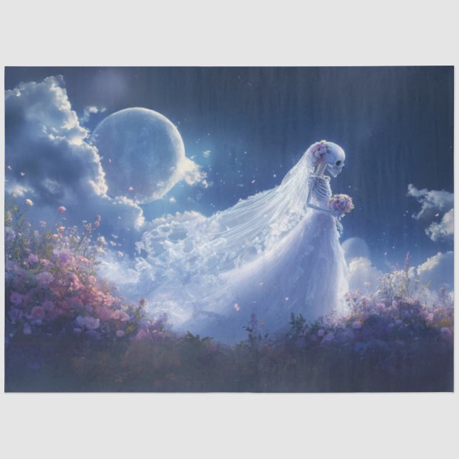 Decoupage Fantastical Skeleton Dreamy Wedding  Tissue Paper (Front)