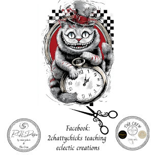 Decoupage Fantasy Cat Pocket Watch Illustration Tissue Paper