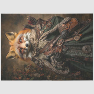 Decoupage Fantasy Fox Medieval Style Attire Tissue Paper