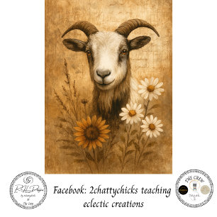 Decoupage Farmhouse Goat Vern's Brother Vinnie Tissue Paper